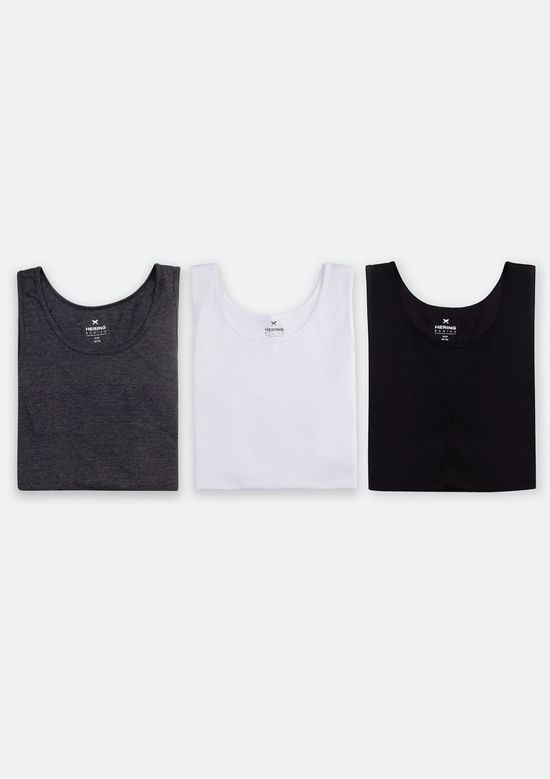 Foto do produto: Kit 3 Regatas Masculinas Slim - Multicolorido
