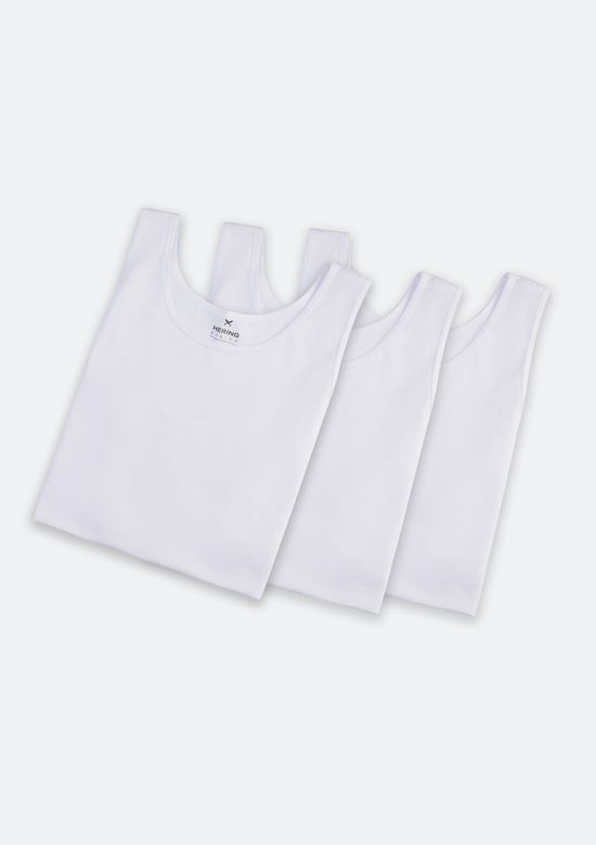 Foto do produto: Kit 3 Regatas Masculinas Slim - Branco