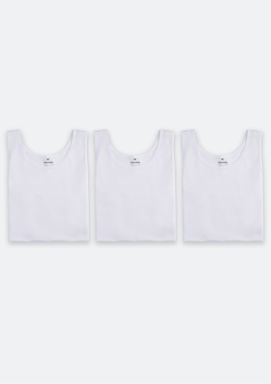 Foto do produto: Kit 3 Regatas Masculinas Slim - Branco