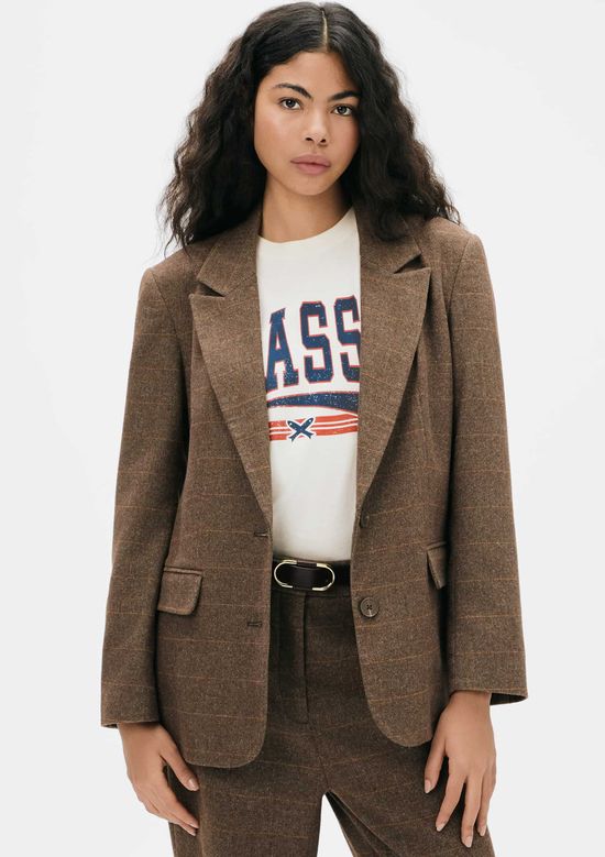 Foto do produto: Blazer Feminino Oversized Em Lã - Marrom