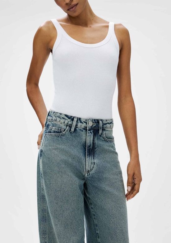 Foto do produto: Calça Jeans Feminina Pantalona Cintura Alta - Azul