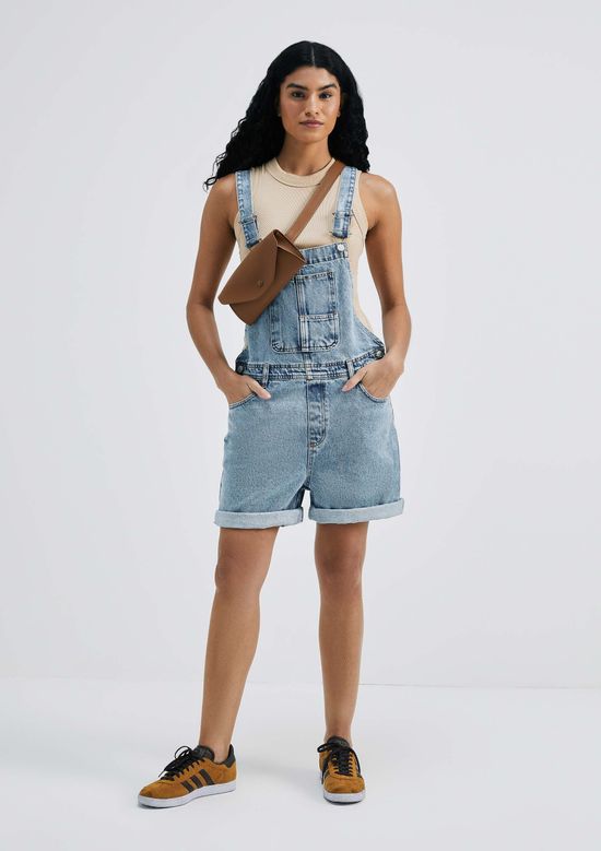 Foto do produto: Jardineira Jeans Feminina - Azul