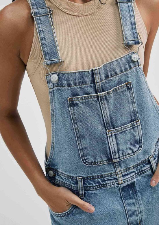 Foto do produto: Jardineira Jeans Feminina - Azul