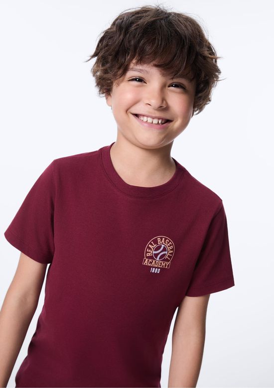 Foto do produto: Camiseta Infantil Menino Regular Estampada - Vinho