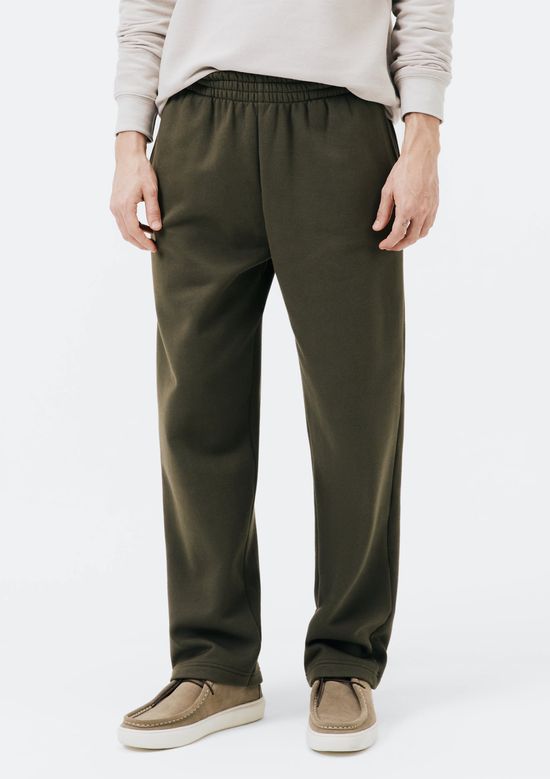 Foto do produto: Calça Básica Masculina Reta Em Moletom Peluciado - Verde