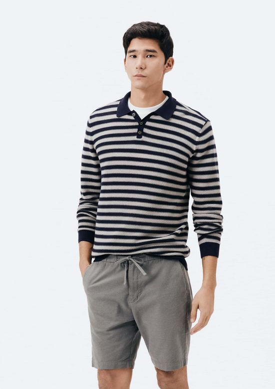 Foto do produto: Bermuda Masculina Reta Com Linho - Cinza
