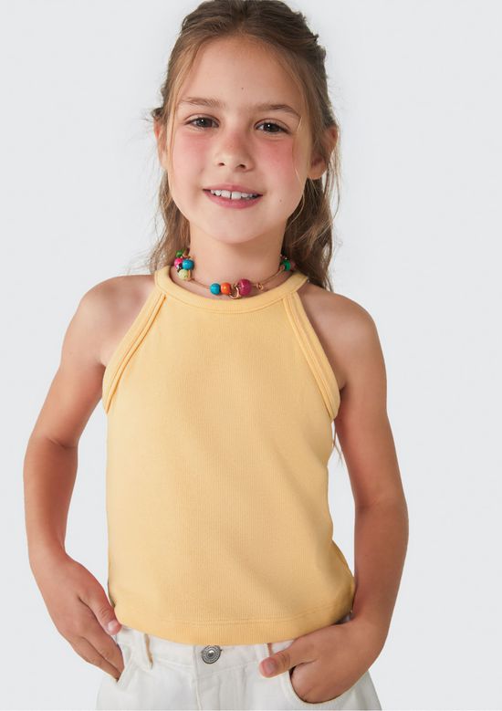 Foto do produto: Regata Básica Infantil Menina em Ribana - Amarelo