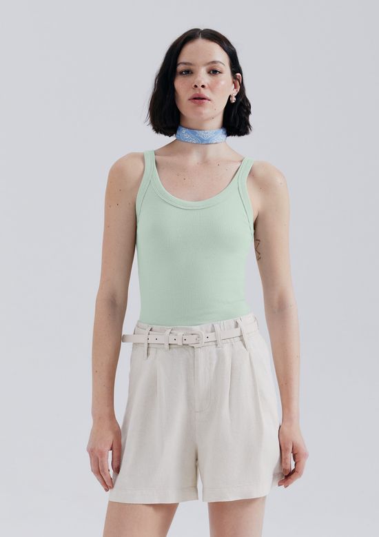 Foto do produto: Regata Básica Feminina Slim Rib - Verde