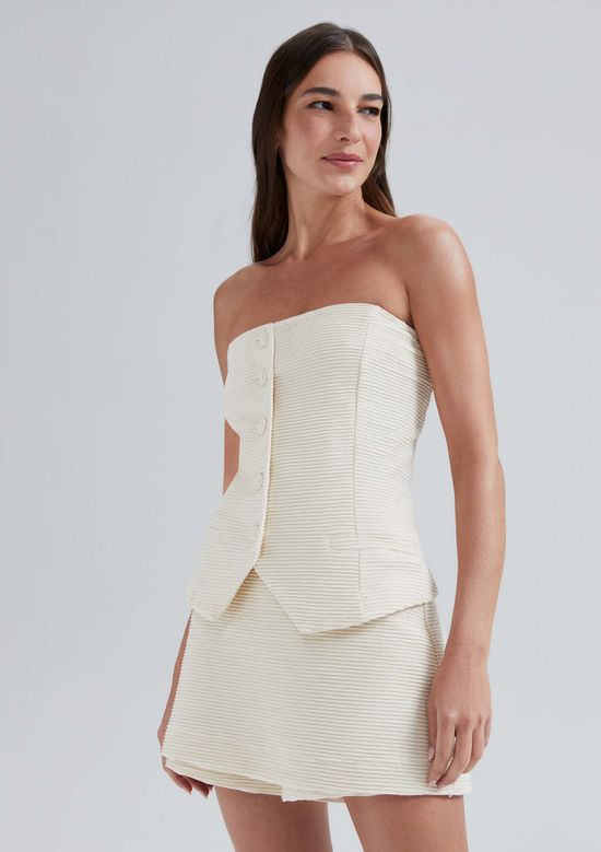 Foto do produto: Blusa Sem Alças Texturizada - Creme