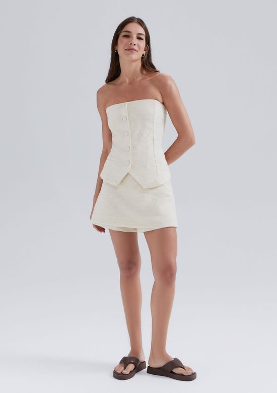 Foto do produto: Blusa Sem Alças Texturizada - Creme