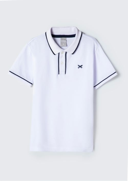 Camisa Polo Básica Infantil Menino Em Algodão - Branco