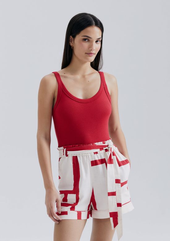 Foto do produto: Regata Básica Feminina Slim Rib - Vermelho