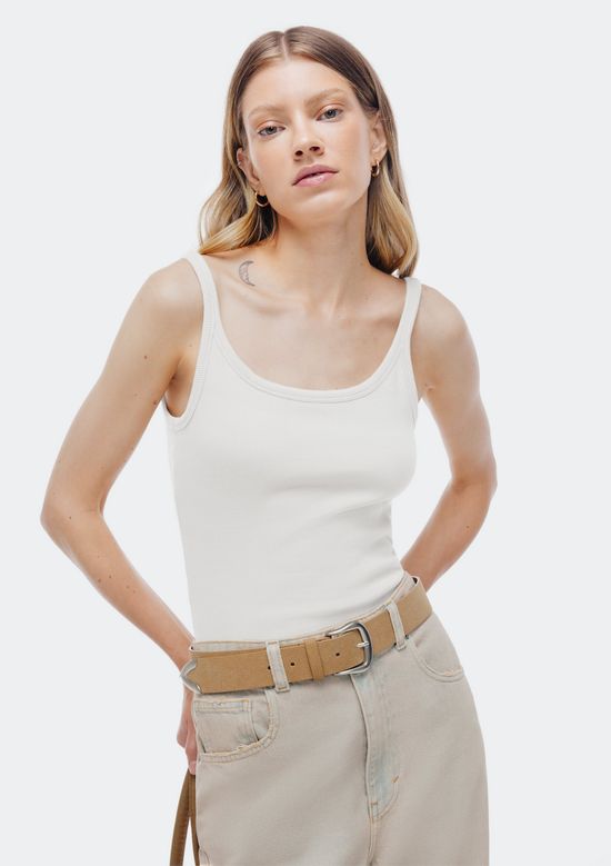 Foto do produto: Regata Decote U Em Ribana - Off white