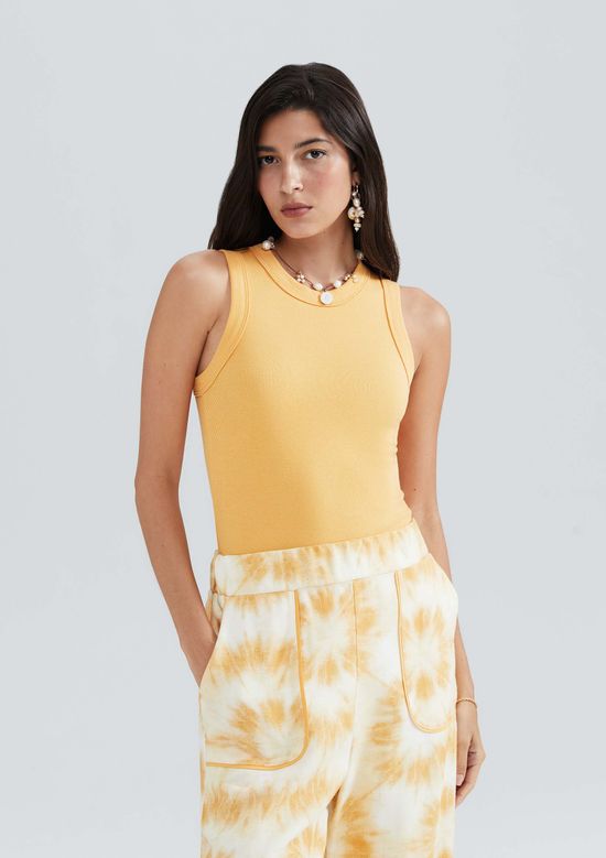 Foto do produto: Regata Básica Feminina Slim Neck - Laranja