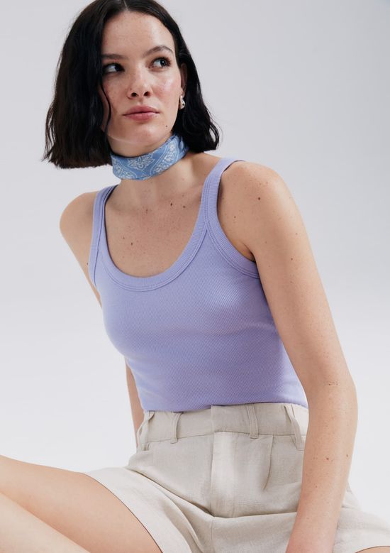 Foto do produto: Regata Básica Feminina Slim Rib - Lilás