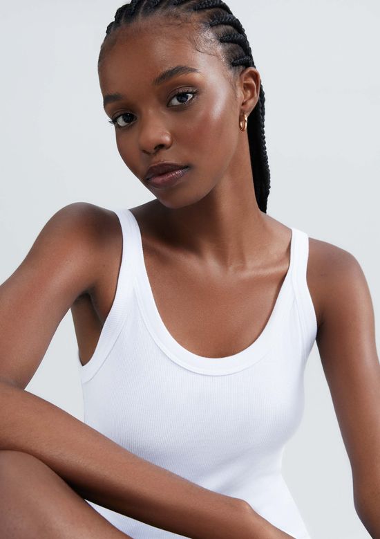 Foto do produto: Regata Básica Feminina Slim Rib - Branco