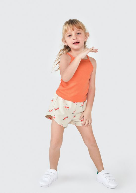 Foto do produto: Regata Infantil Menina Em Ribana - Laranja
