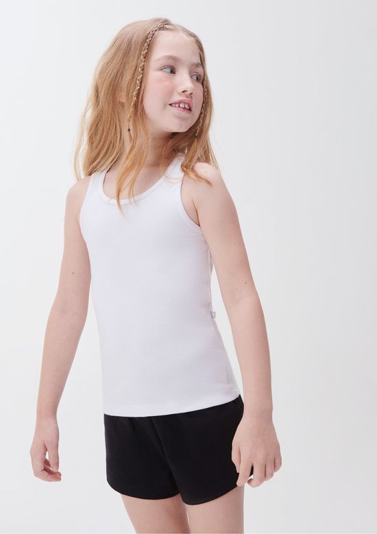 Foto do produto: Regata Básica Infantil Menina Em Ribana - Branco