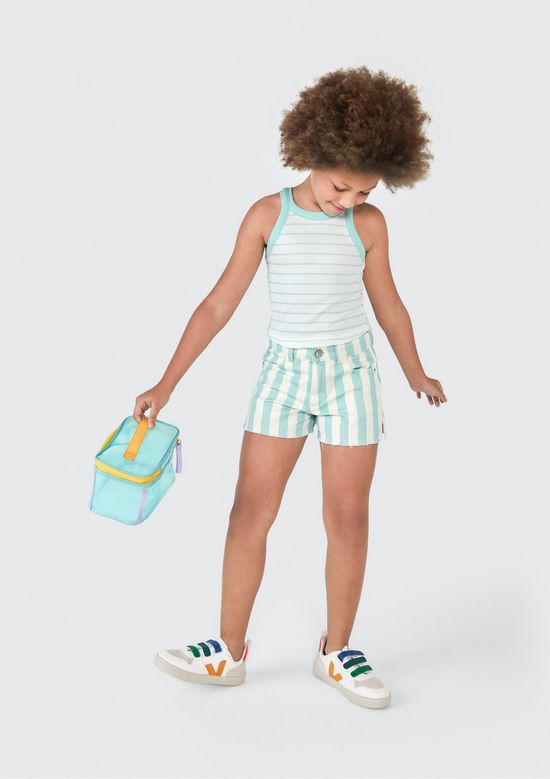 Foto do produto: Regata Cropped Infantil Menina Em Ribana - Azul