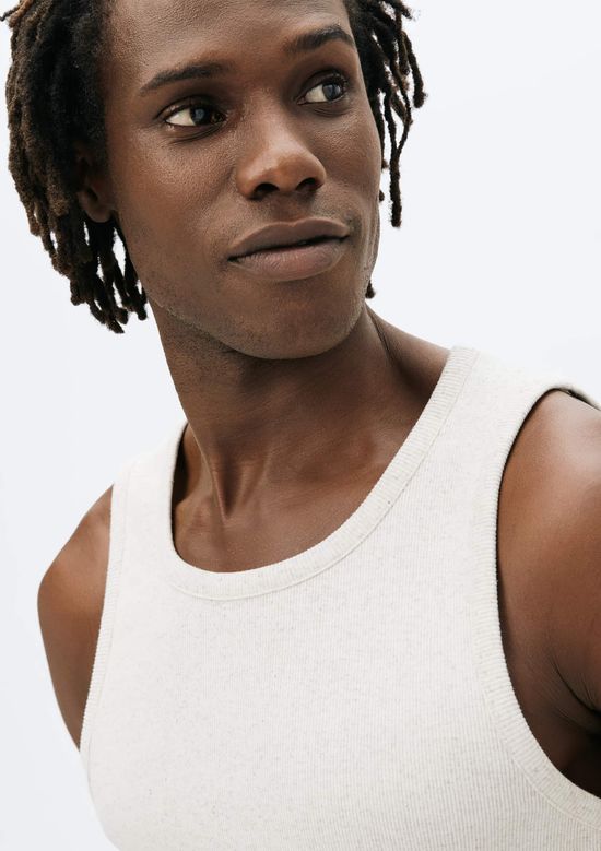 Foto do produto: Regata Masculina Regular Em Ribana Canelada - Off white