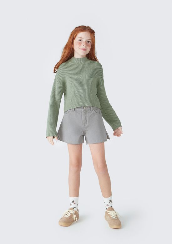 Foto do produto: Shorts Infantil Menina Em Sarja Colorido - Cinza