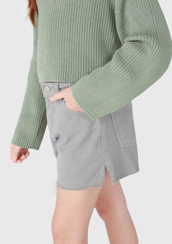 Foto do produto: Shorts Infantil Menina Em Sarja Colorido - Cinza