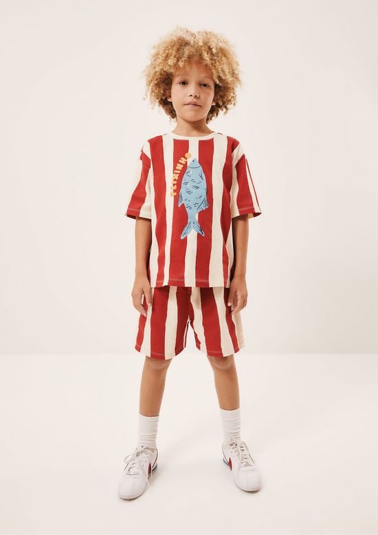 Foto do produto: Shorts Infantil Unissex Estampado Hering Kids + Renata Vanzetto - Vermelho