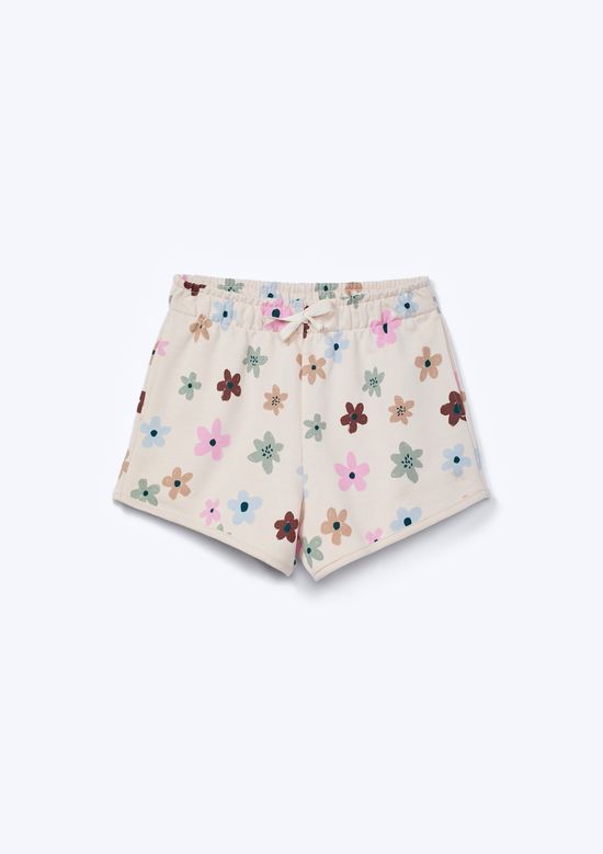 Foto do produto: Shorts Infantil Menina Cós Elástico Estampado - Creme