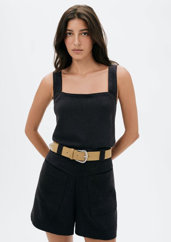 Foto do produto: Regata Feminina Em Viscolinho - Preto