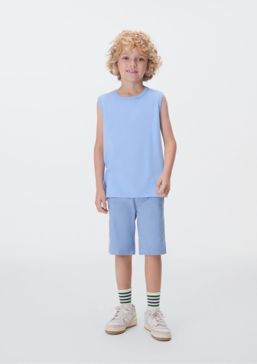 Foto do produto: Regata Básica Infantil Menino Modelagem Tradicional - Azul