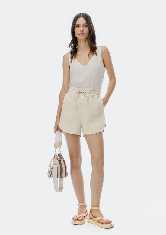 Foto do produto: Shorts Feminino Runner Cintura Média - Off white