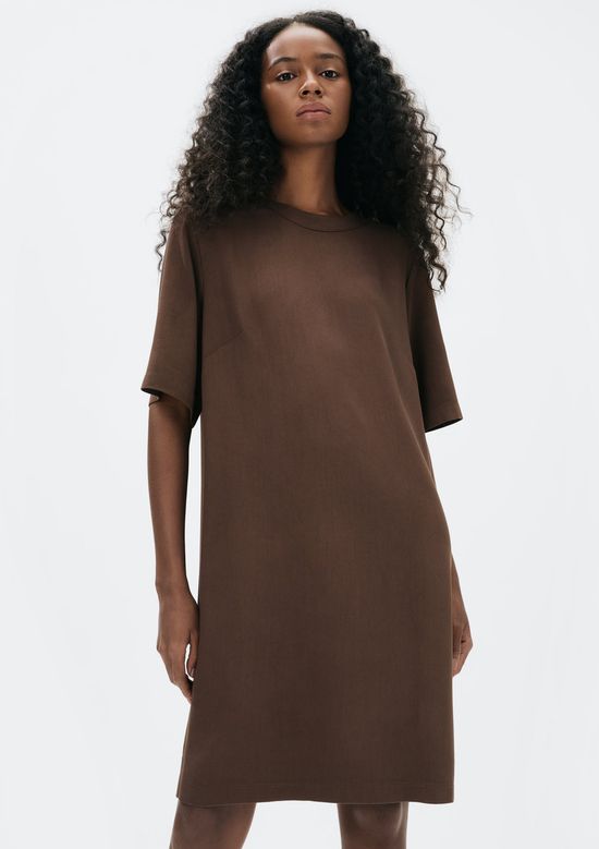 Foto do produto: Vestido Curto Em Viscose Creponada - Marrom
