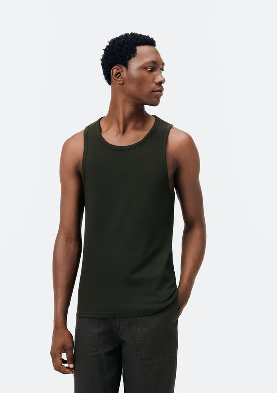 Foto do produto: Regata Masculina Regular Em Ribana Canelada - Verde