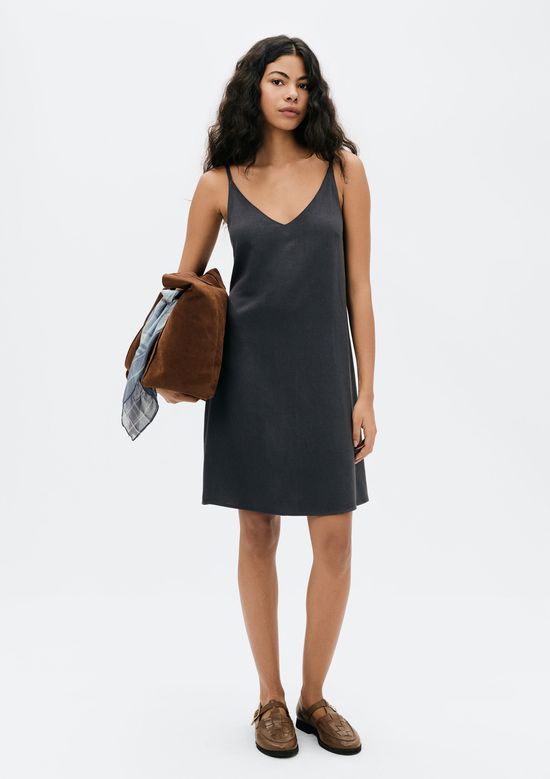 Foto do produto: Vestido Curto Em Viscolinho - Cinza