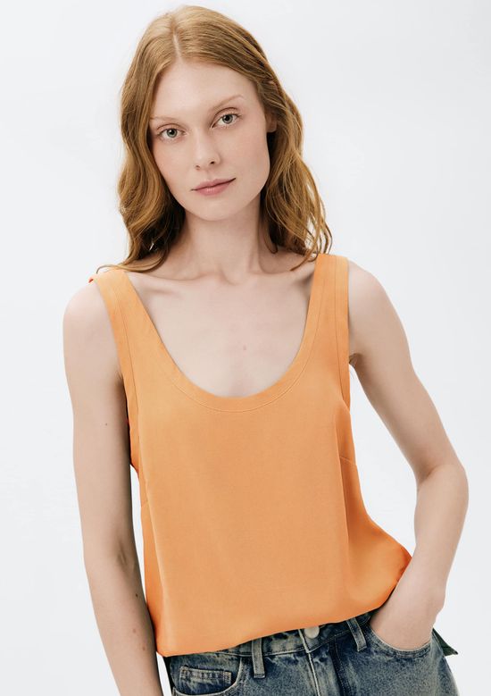 Foto do produto: Regata Feminina Em Peach Touch - Laranja