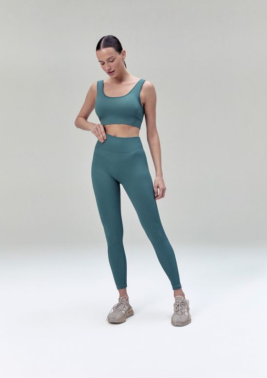 Foto do produto: Calça Legging Feminina Canelada Sem Costura - Verde