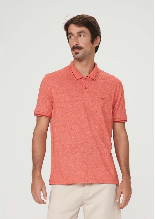 Camisa Polo Básica Masculina Em Malha Texturizada - Vermelho