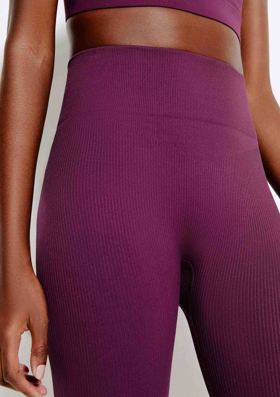 Foto do produto: Calça Legging Feminina Canelada Sem Costura - Vinho