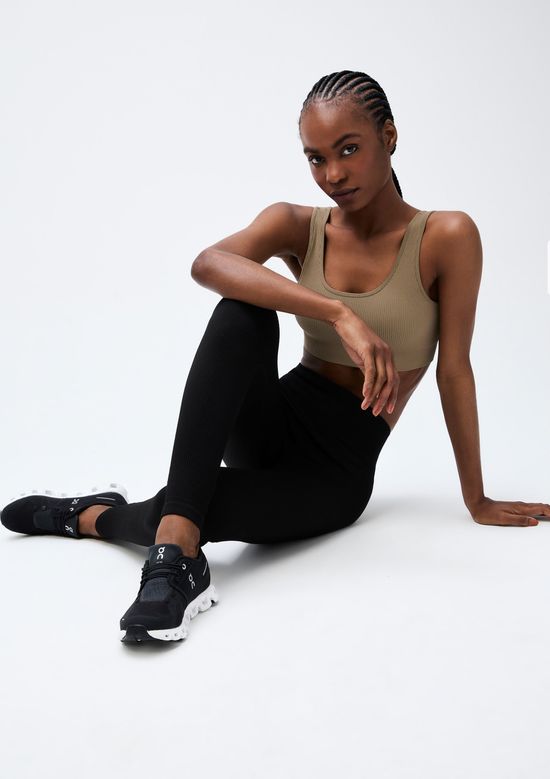 Foto do produto: Calça Legging Feminina Canelada Sem Costura - Preto