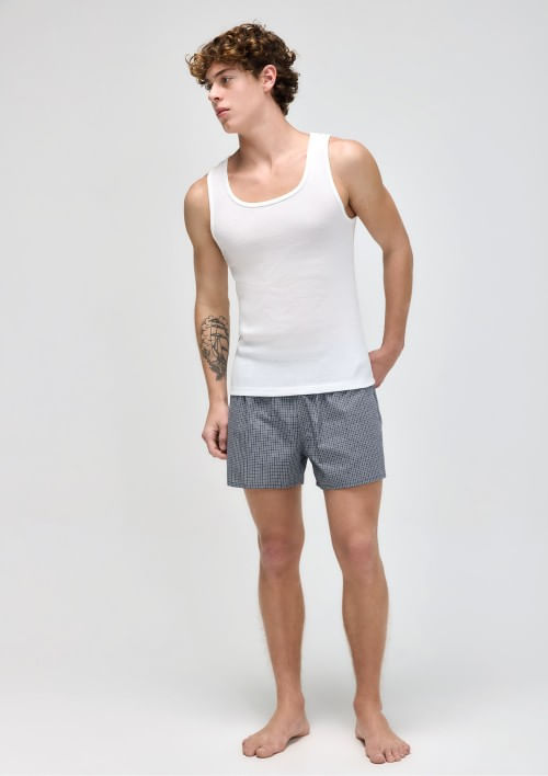 Foto do produto: Pijama Curto Masculino Com Samba Canção - Azul