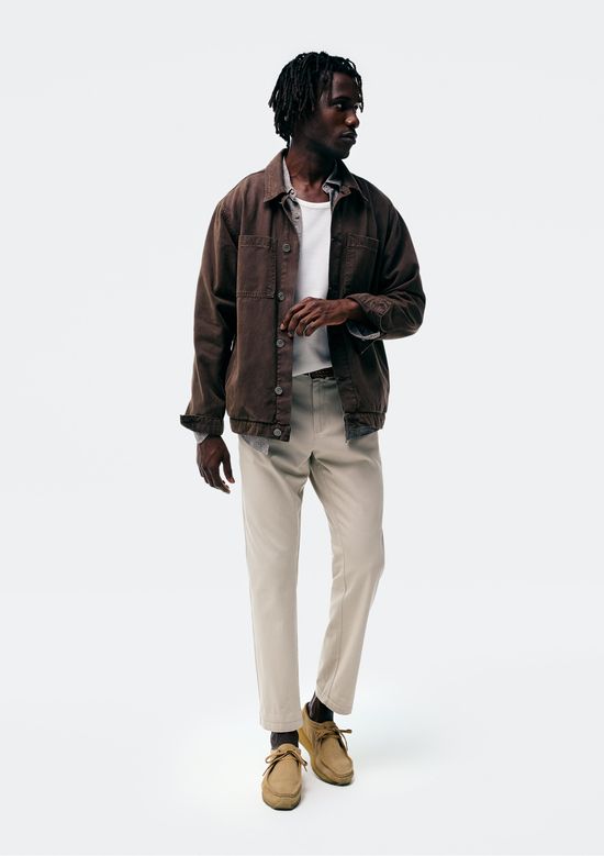 Foto do produto: Calça Masculina Reta Em Sarja Texturizada - Bege
