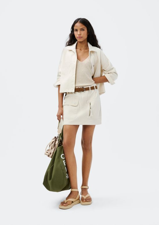 Foto do produto: Saia De Sarja Cargo Estonada - Off white