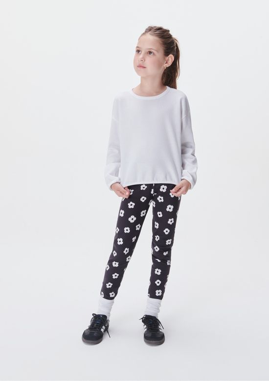Foto do produto: Conjunto Infantil Menina Texturizado Com Estampa - Preto
