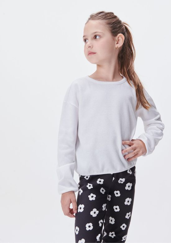 Foto do produto: Conjunto Infantil Menina Texturizado Com Estampa - Preto