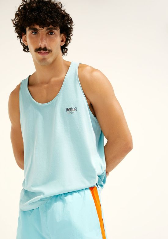 Foto do produto: Regata Alongada Com Estampa Hering + Cosmo - Azul