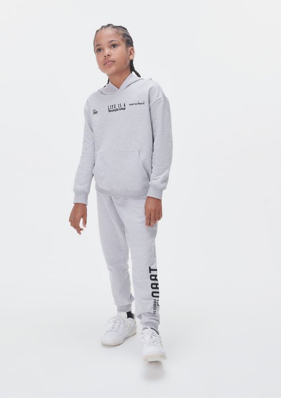 Foto do produto: Conjunto De Moletom Infantil Menina Com Estampa - Cinza