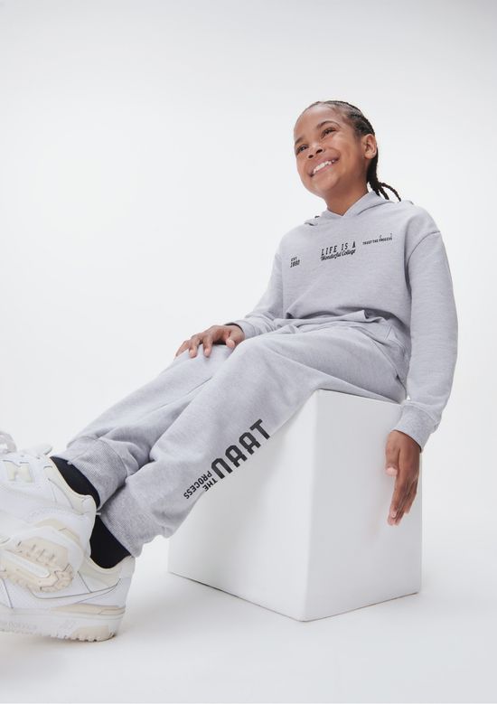 Foto do produto: Conjunto De Moletom Infantil Menina Com Estampa - Cinza