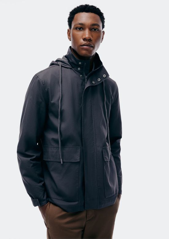 Foto do produto: Jaqueta Masculina Gola Alta Com Capuz - Cinza