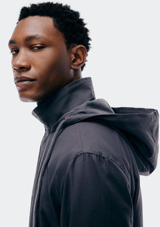 Foto do produto: Jaqueta Masculina Gola Alta Com Capuz - Cinza