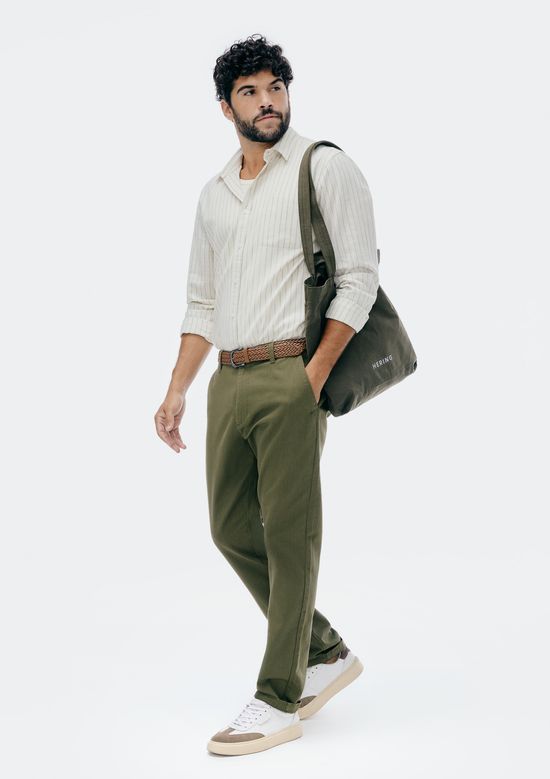 Foto do produto: Calça Masculina Reta Em Sarja Texturizada - Verde